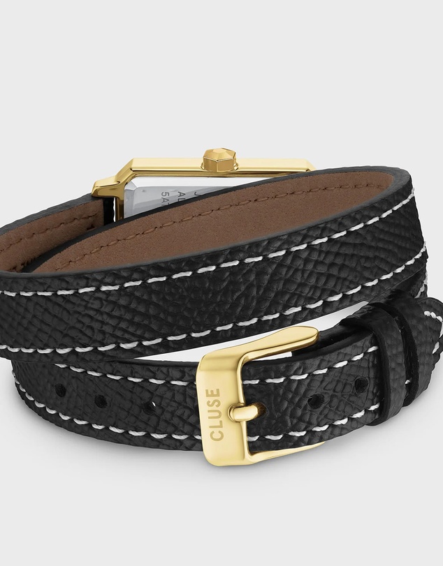 Cluse - Fluette Watch Double Leather, Black, Full Gold Colour