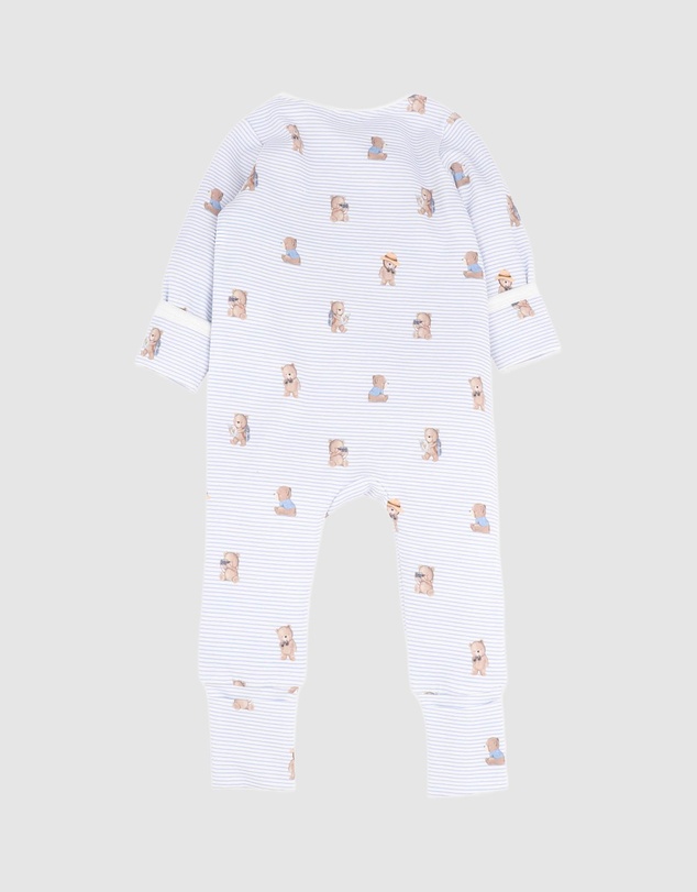 Bebe by Minihaha - Brady Stripe Organic LS Zipsuit - Babies
