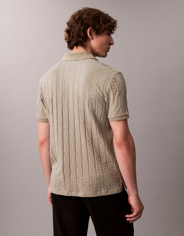 Calvin Klein - Allover Emblem Logo Jacquard Polo Shirt