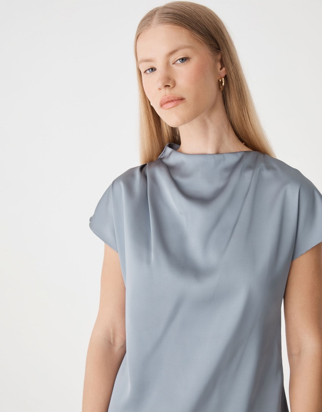 Forcast - Zafina Pleated Draped Top