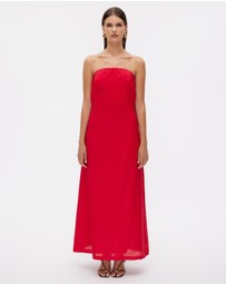 Minima Esenciales - Nivas Linen Empire Strapless Dress