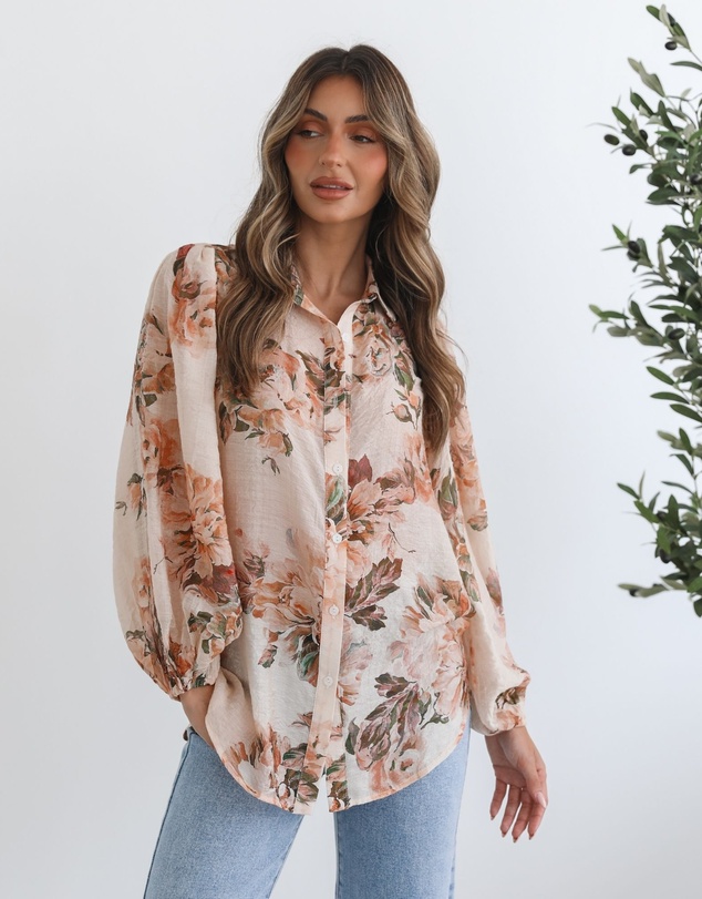 Esther & Co - Veiga Blouse - Cream Floral