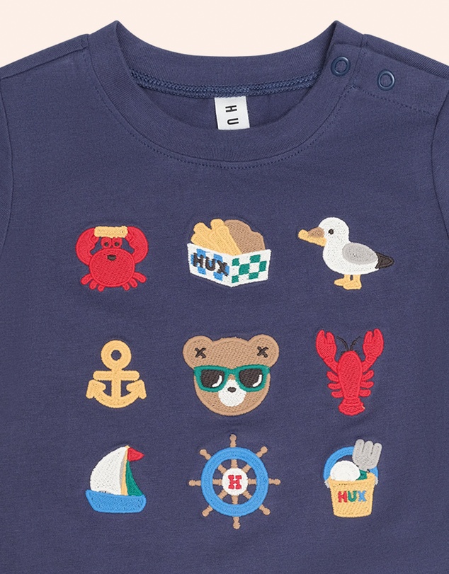 Huxbaby - Nautical Embroidered Tee - Babies-Teens