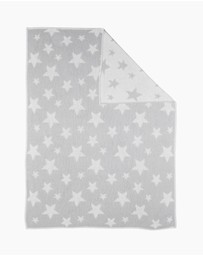Living Textiles - Pram Knitted Blanket - Grey Stars