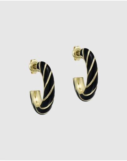 Ted Baker - TRINNA: Twist Enamel Hoop Earrings