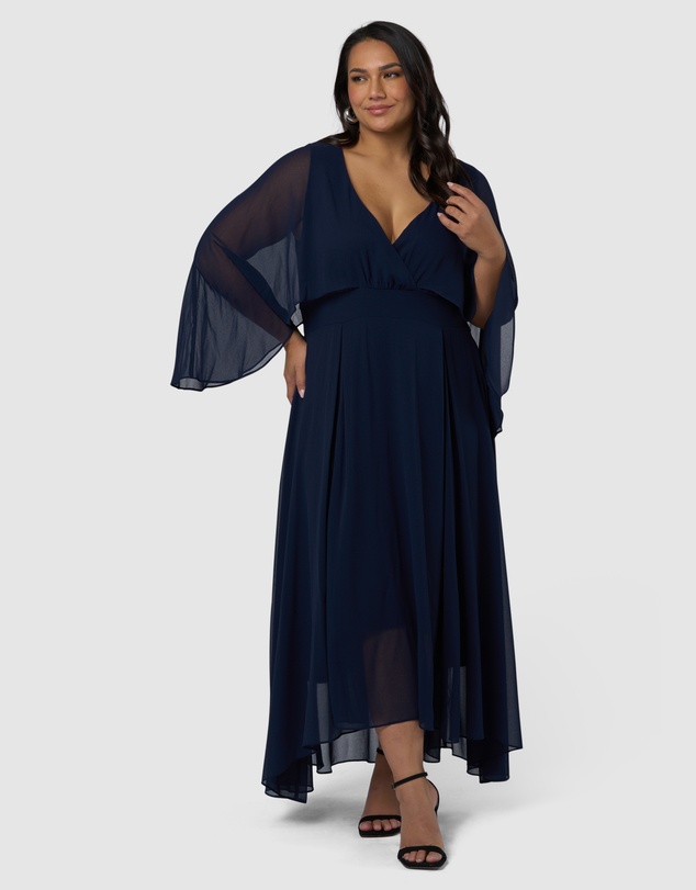 Pink Dusk by Curve Project - Electric Chemistry Cape Maxi Dress