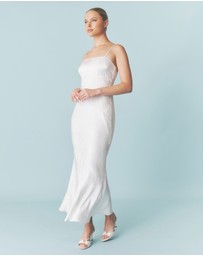 Six Stories - Floral Satin Jacquard Strappy Maxi Dress