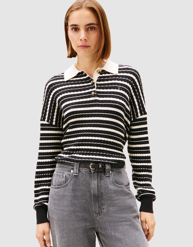 Tommy Hilfiger - Cable Knit Polo Jumper