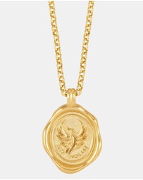 Dower & Hall - Men's 'Fly High' Phoenix Talisman Necklace In Gold Vermeil