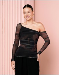 Azzurielle - Gaelle Off Shoulder Mesh Top