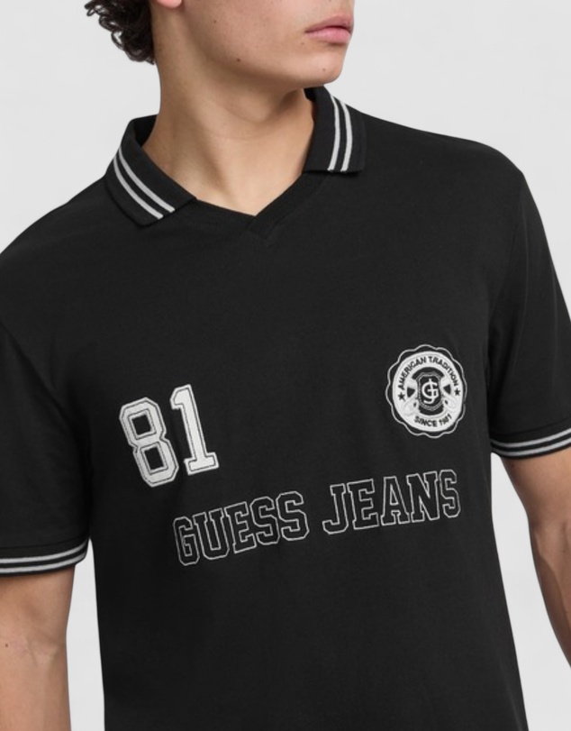 GUESS - GUESS JEANS Short Sleeve Regular Soccer Polo T-Shirt
