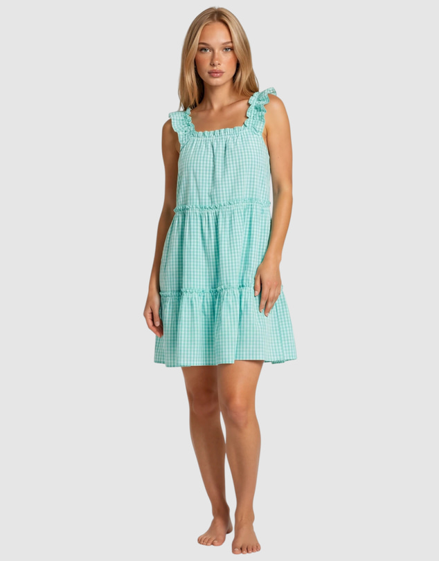 Sant And Abel - Women's Hepburn Gingham Mint Nightie