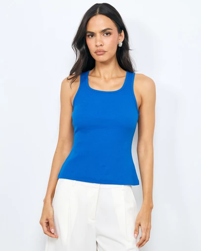 AERE - Cotton Ribbed Scoop Tank