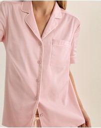Gingerlilly - Sonia Pink Satin Short PJ Set