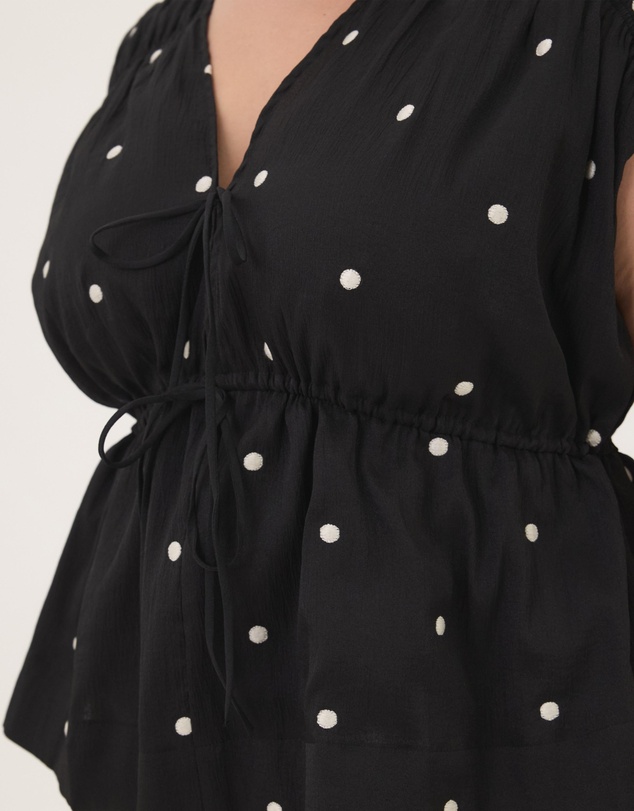 Atmos&Here Curvy - Hailey Organza Gathered Top