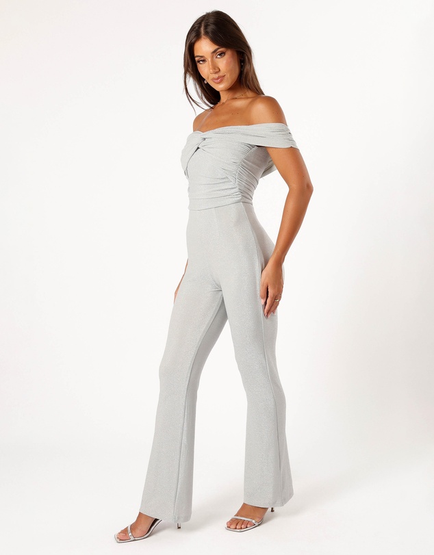 Petal & Pup - Sharnie Off Shoulder Jumpsuit - Silver