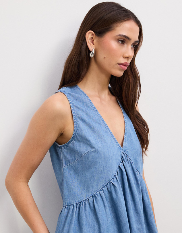 The Fated - Clara Soft Denim Mini Dress