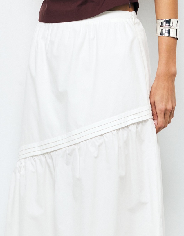 AERE - Margot Cotton Asymmetric Maxi Skirt