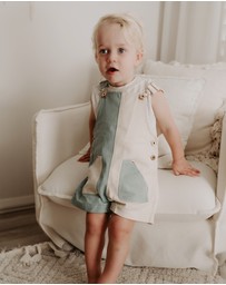 WITH LOVE FOR KIDS - Everett Short Denim Overalls - Babies - Kids