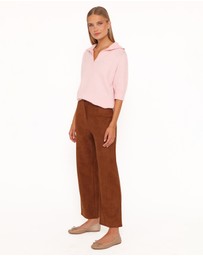 Petal & Pup - Bodie Faux Suede Pant - Copper Tan