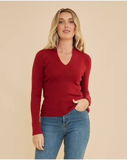 Amelius - Aire Merino Knit V Neck Top