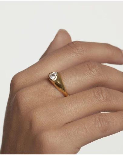 PDPAOLA - Triangle Shimmer Stamp Ring