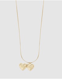 Wanderlust + Co - Heart Gold Locket Necklace