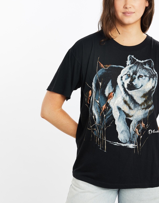 Vintage by The Real Deal - Pre Loved - Vintage 80s Wolf Wildlife Tee