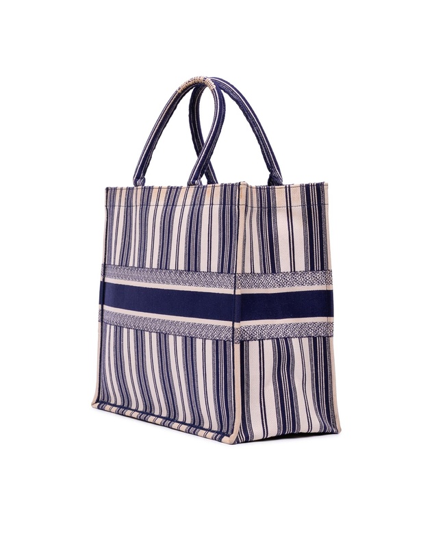 Pre-Loved by Azura Reborn - Pre-Loved Large Canvas Striped Book Tote