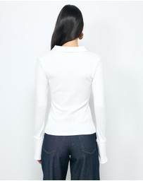 AERE - Indie LS Rib Polo Top