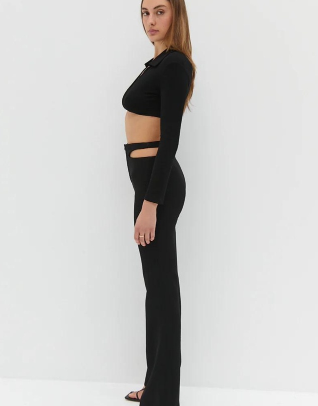 Style Addict - Waist Slit Pants - Black