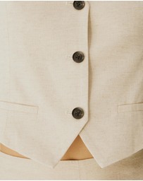 Atmos&Here - Yasmin Linen Blend Cross Back Vest