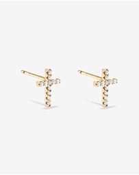 Michael Hill - Cross Necklace and Earring Set in 18kt Vermeil with Cubic Zirconia