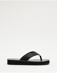 AERE - Leather Platform Thongs
