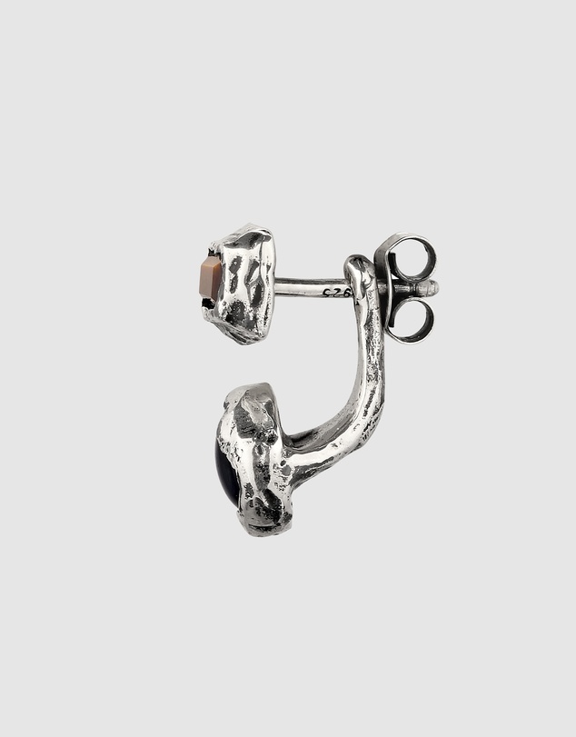 Haze & Glory - ICONIC EXCLUSIVE - Two-Stone Curved Ear Jacket in Oxidized Silver