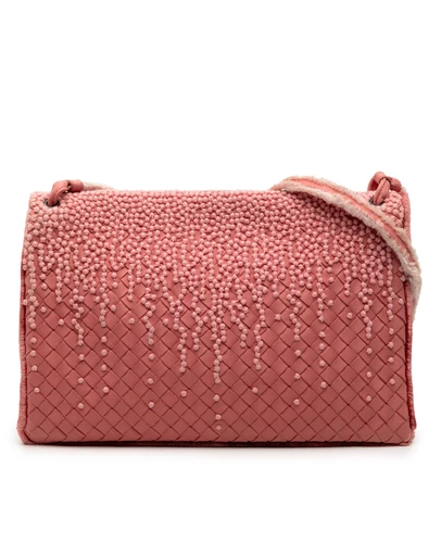 Pre-Loved by Azura Reborn - Pre-Loved Nappa Intrecciato Embroidered Fold Over Crossbody