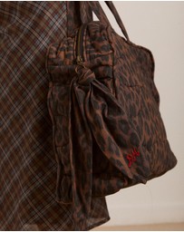 Damson Madder - Dark Leopard Quilted Tote Bag