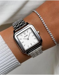 Cluse - Gracieuse Silver Link & Élevé Silver Tennis Bracelet Gift Set