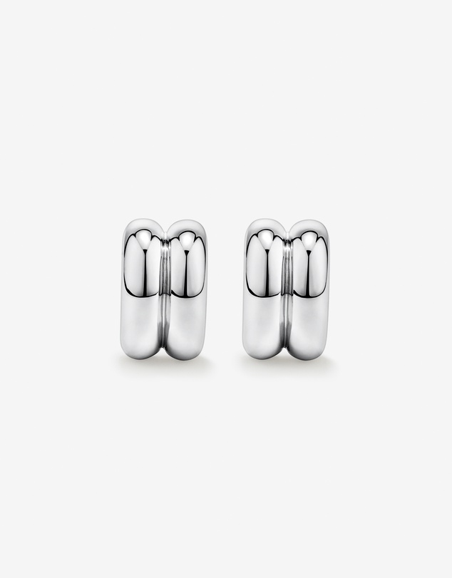 Michael Hill - Double Half Hoop Stud Earrings in Sterling Silver