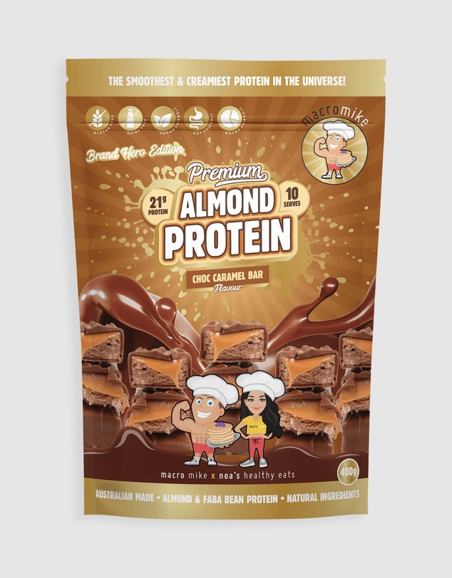 Macro Mike - Choc Caramel Bar Premium Almond Protein - 400g