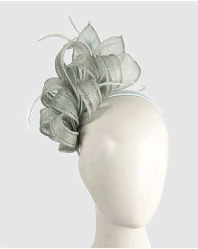 Max Alexander - Light Blue Sinamay Loops Fascinator