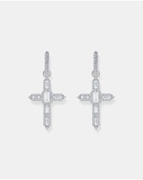 THOMAS SABO - Single Cross hoop earring with white zirconia