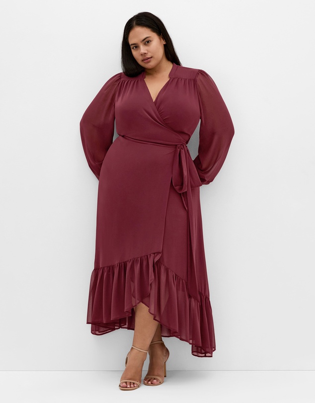 City Chic - Plus size Rylie Maxi Dress - burgundy