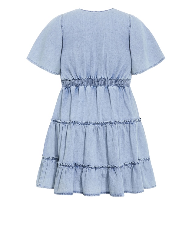 City Chic - May Tiered Denim Mini Dress