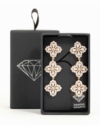 Lovisa - Gold Cubic Zirconia Triple Flower Drop Earrings