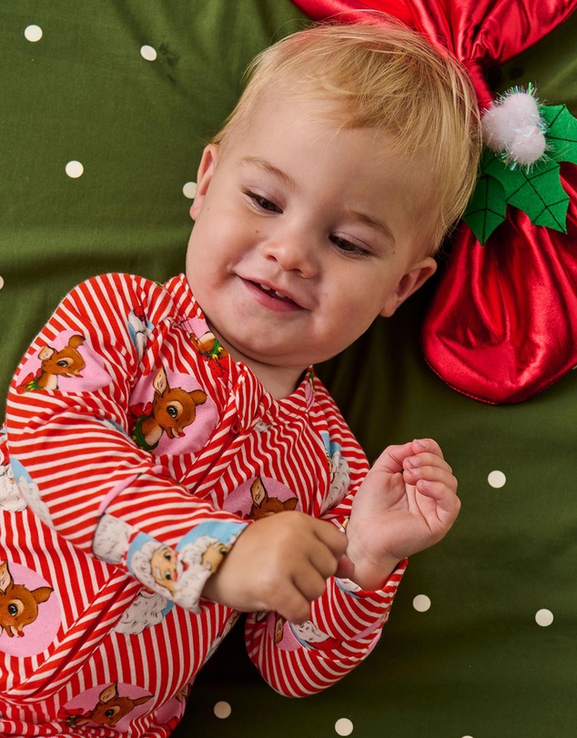 Kip&Co - I Love Christmas Spot Organic Long Sleeve Zip Romper - Babies