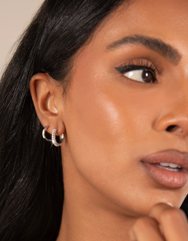 Mestige - Imogen Petite Hoops - Silver Plated
