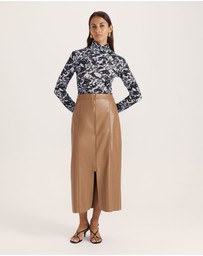 SABA - Viv Faux Leather Zip Front Skirt