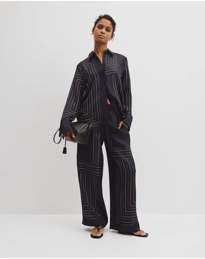 Country Road - Scarf Stripe Washable Silk Pant