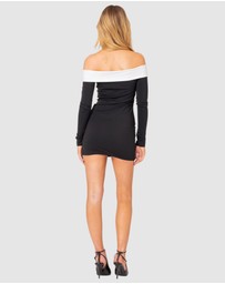 EDIKTED - Yolanda Contrast Fold Over Mini Dress